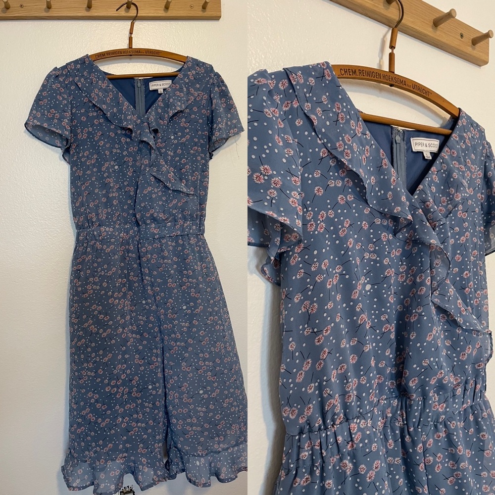 Piper & Scoot Women Blue Romper